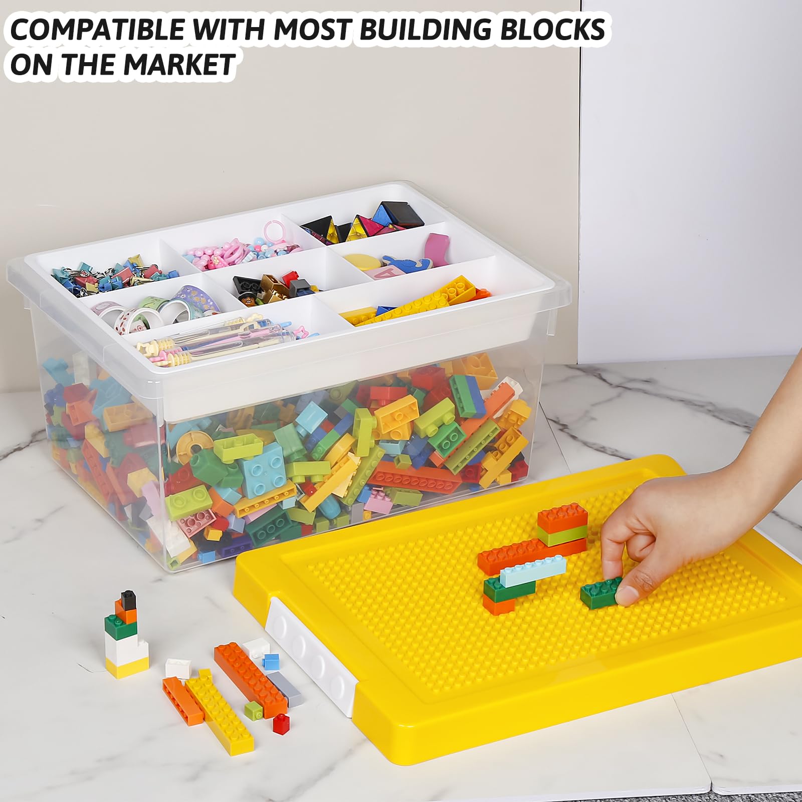 Loobuu brick toy storage keeps Lego blocks organized and ready to play.