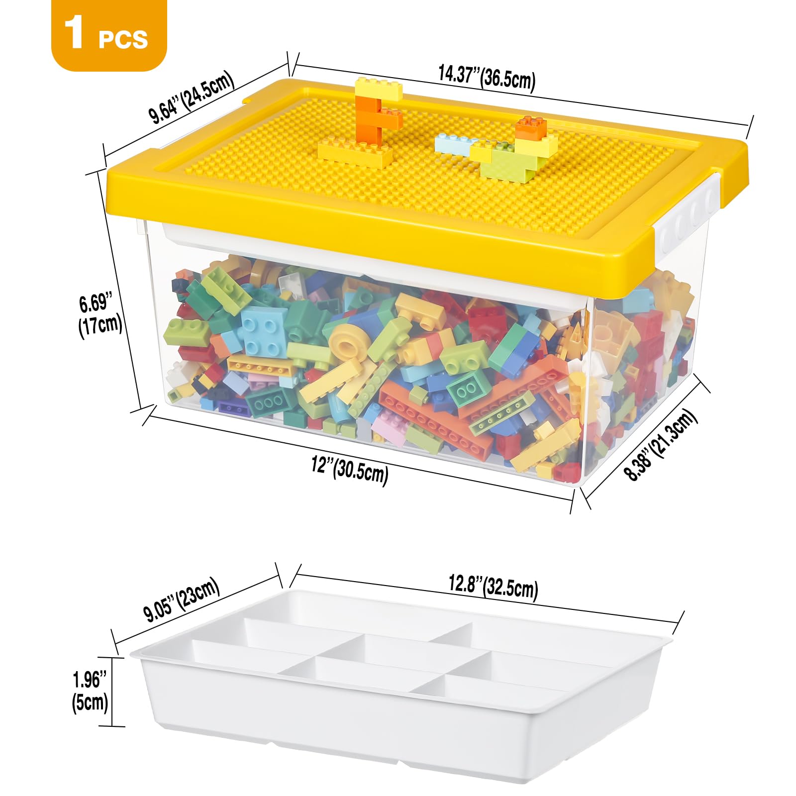 Loobuu removable tray with eight compartments for flexible organization.