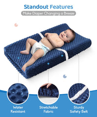 LOONAH changing pad with cover showing removable machine-washable surface for quick cleanups.