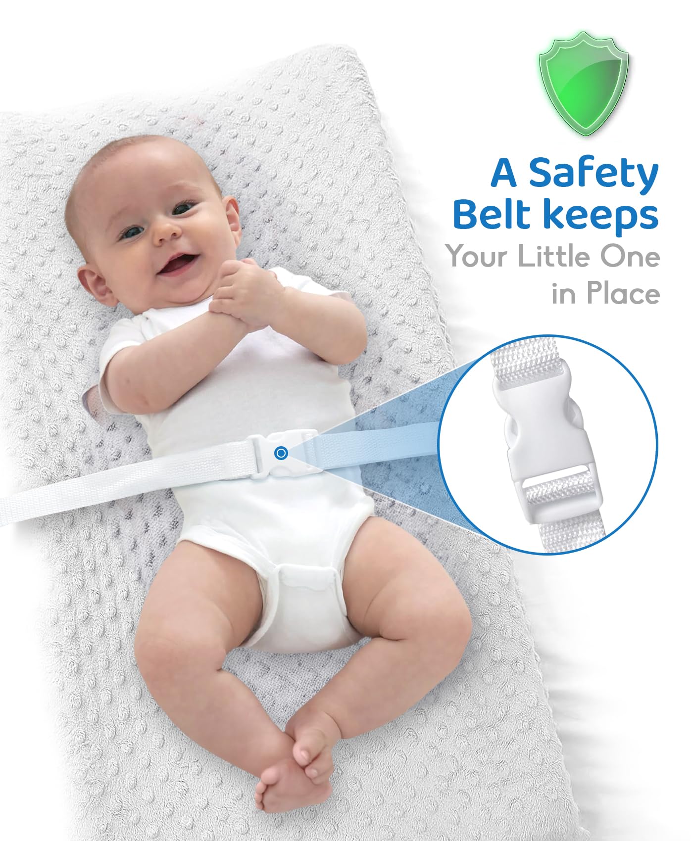 Loonah waterproof layer protects the surface from leaks during busy diaper changes.