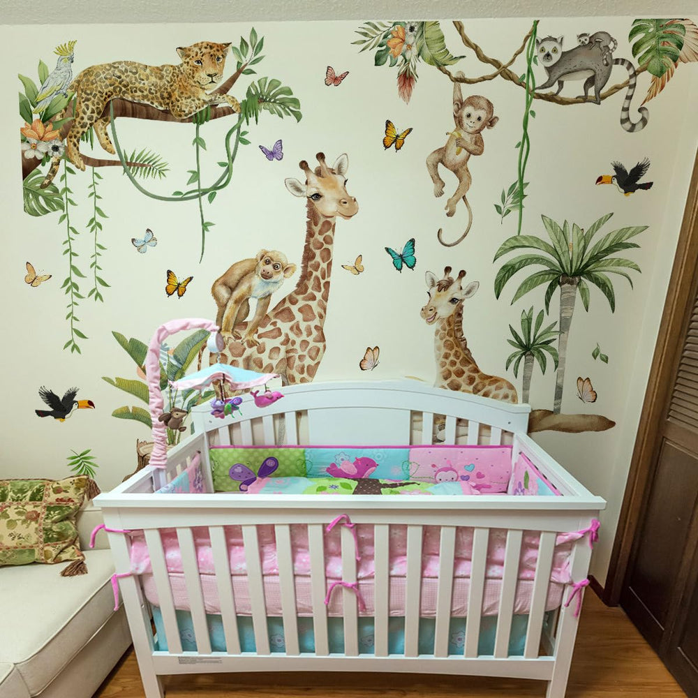 LOONELO monkey wall decal brings dynamic safari motion to play areas.