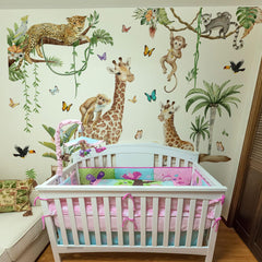 LOONELO monkey wall decal brings dynamic safari motion to play areas.