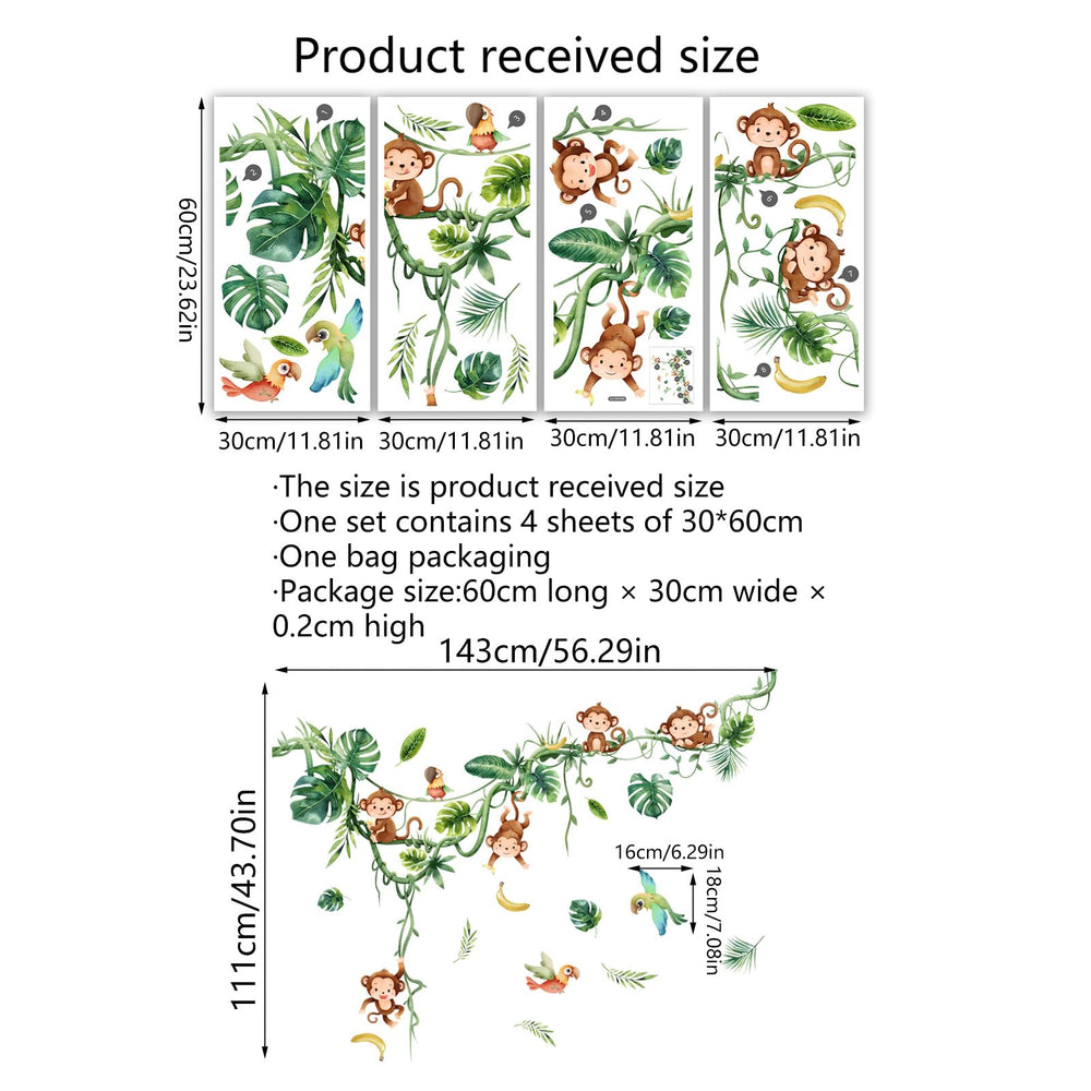LOONELO large jungle scene wall decal helps transform walls into safari backdrops.