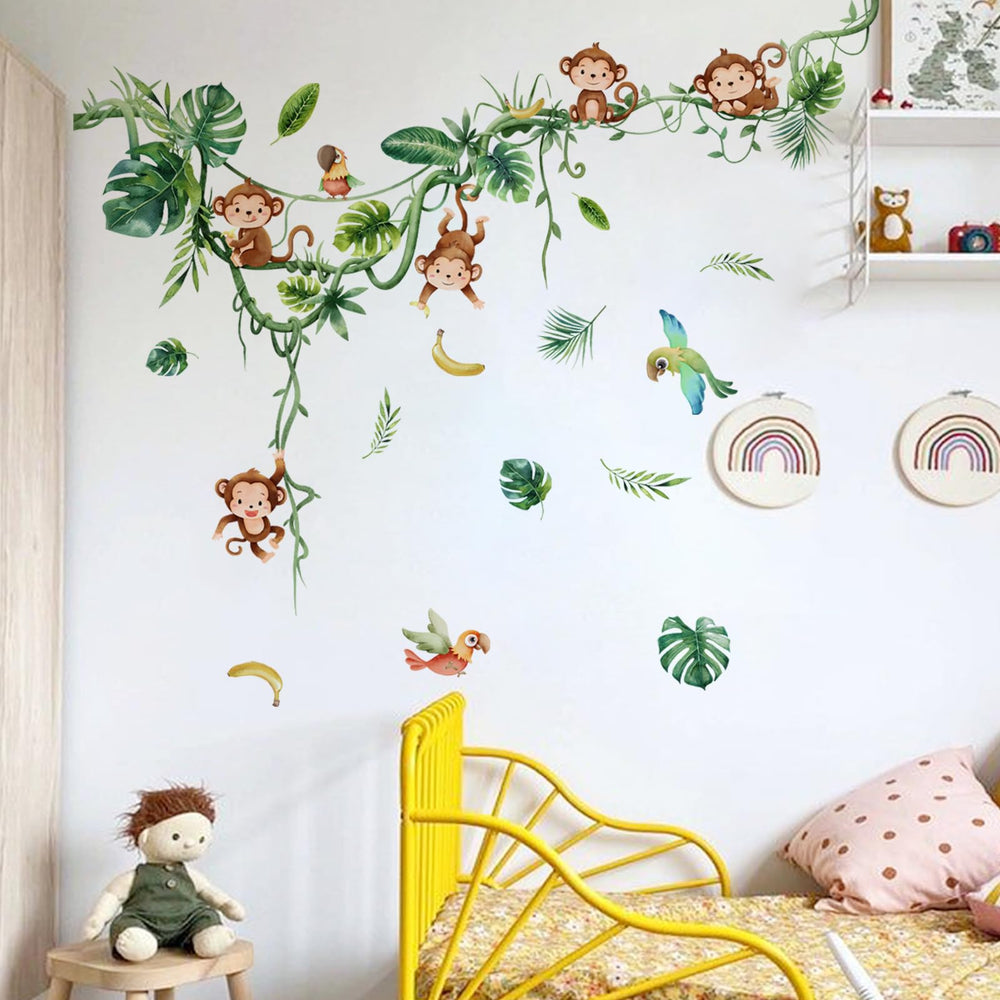 LOONELO palm branches decor provides a calming green accent for bedrooms.