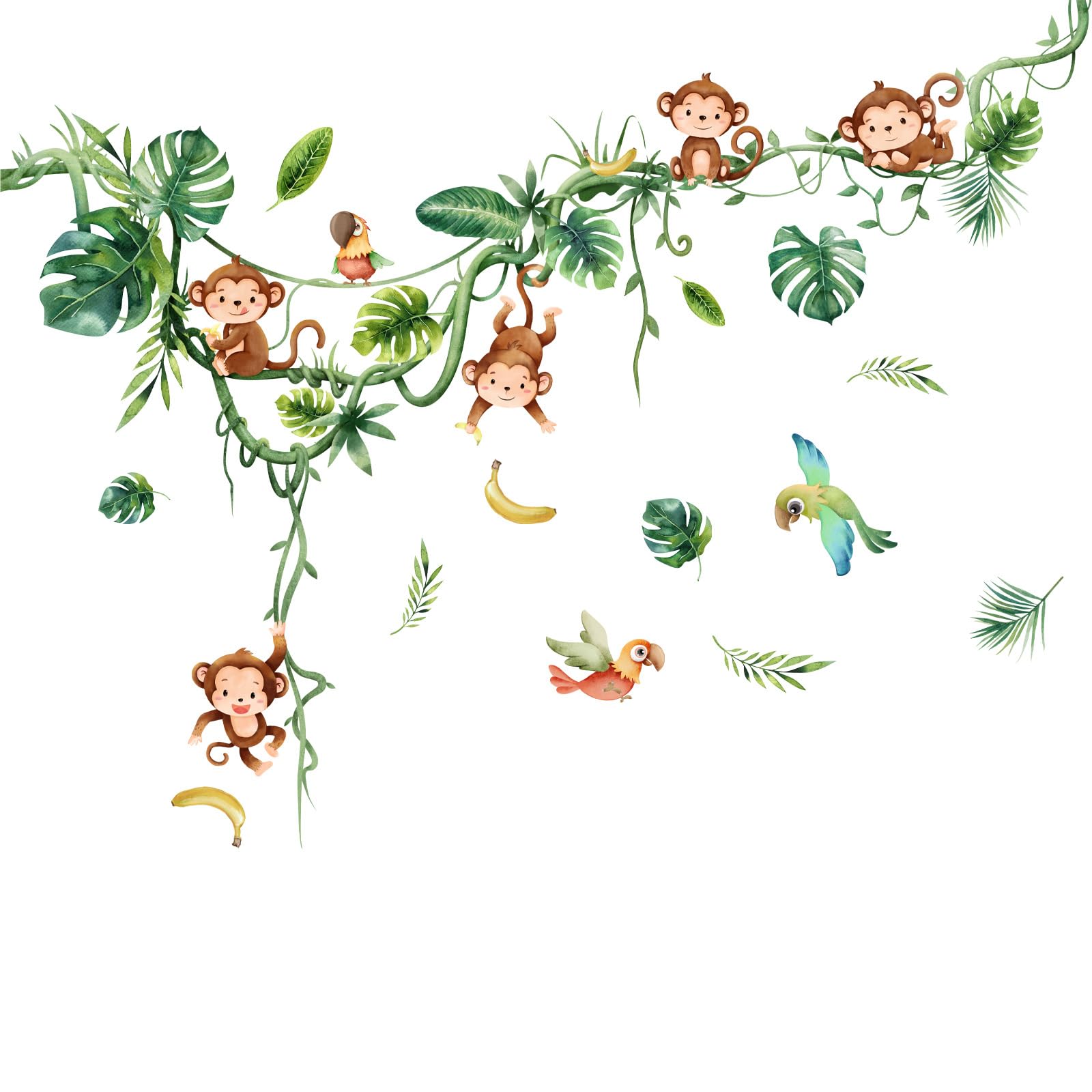LOONELO parrots and birds tropical wall art brightens playrooms with color.