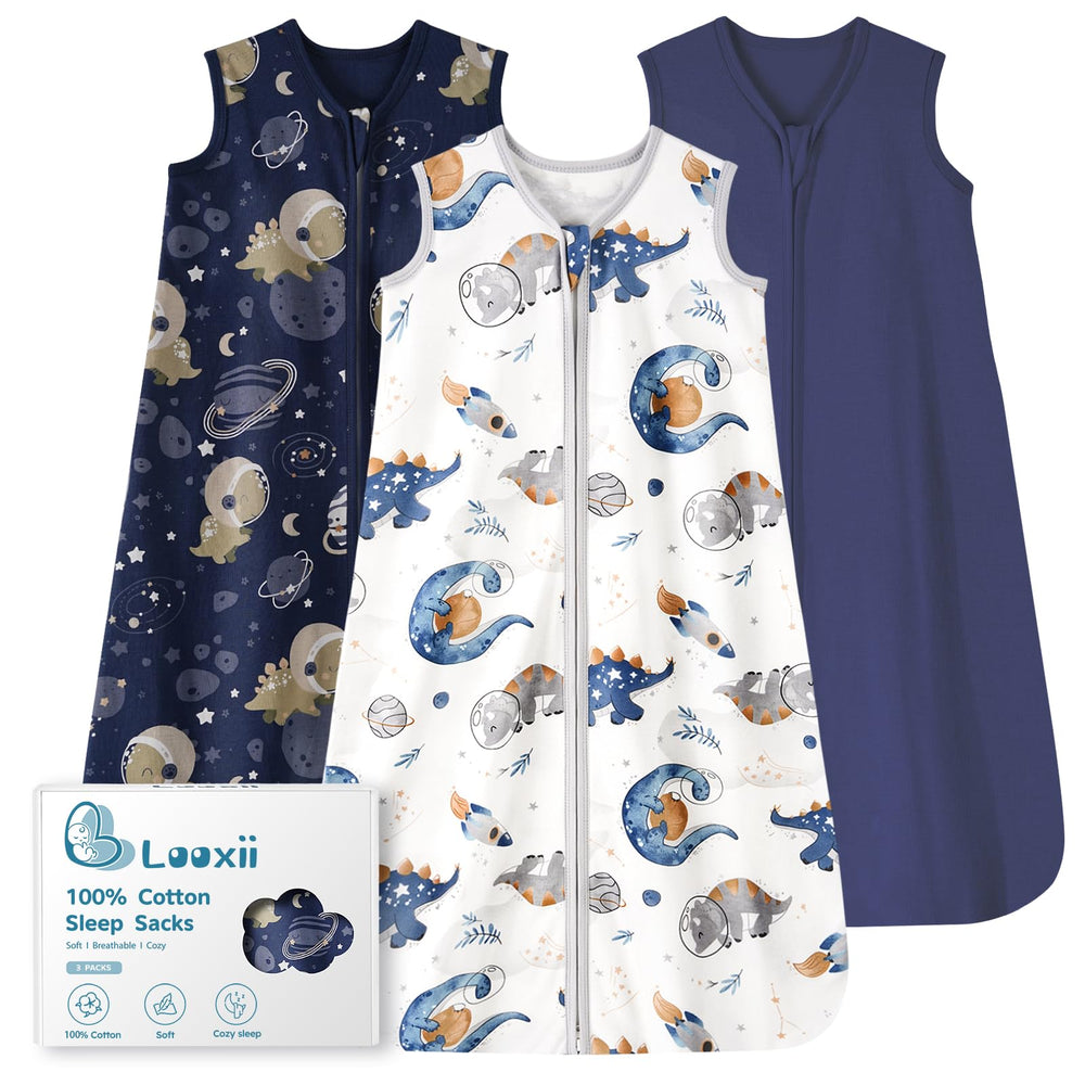 Looxii baby sleep sack 0.5 TOG, breathable cotton for gentle comfort and skin safety