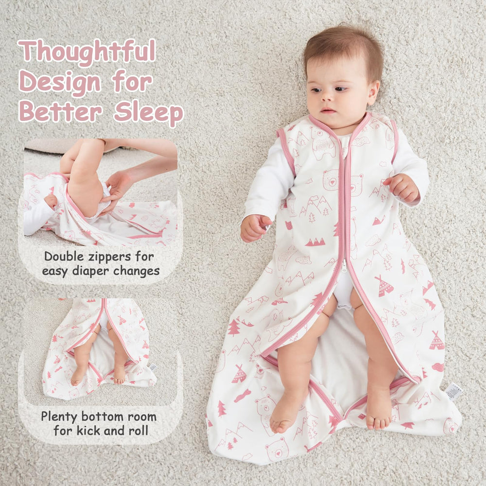 Looxii sleep sack top zipper detail enables easy night-time diaper changes
