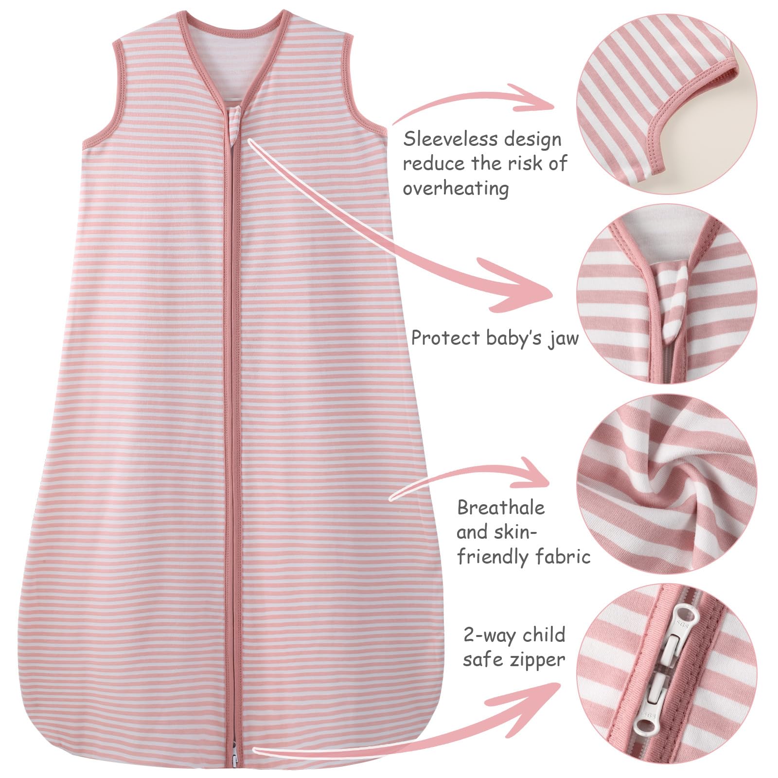 Close-up of Looxii 100% cotton fabric for sensitive baby skin
