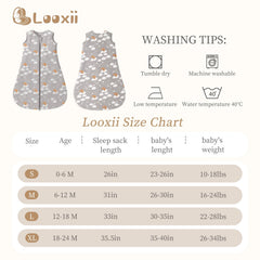 Looxii Baby Sleep Sack durable quilted design keeps filling evenly distributed through washes