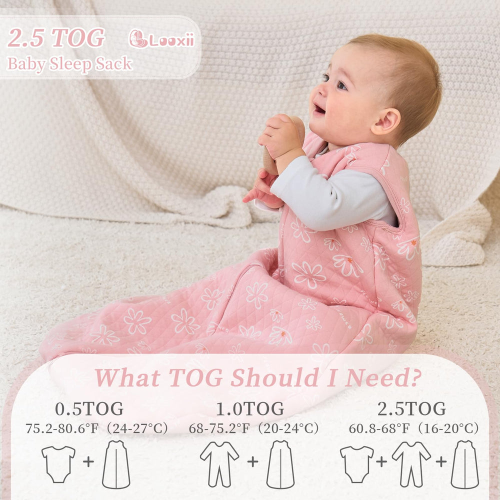 Looxii baby sleep sack in crib demonstrating cozy winter sleep setup