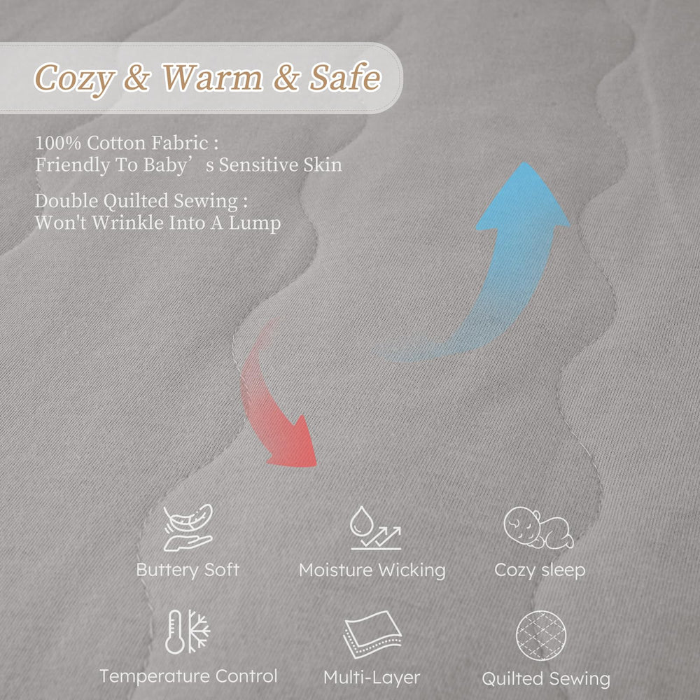 Looxii Baby Sleep Sack secure neckline helps prevent slipping and ensures a snug fit