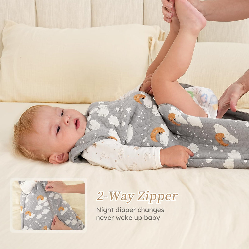 Looxii Baby Sleep Sack soft polyester fill provides cozy warmth without overheating