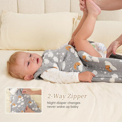 Looxii Baby Sleep Sack soft polyester fill provides cozy warmth without overheating
