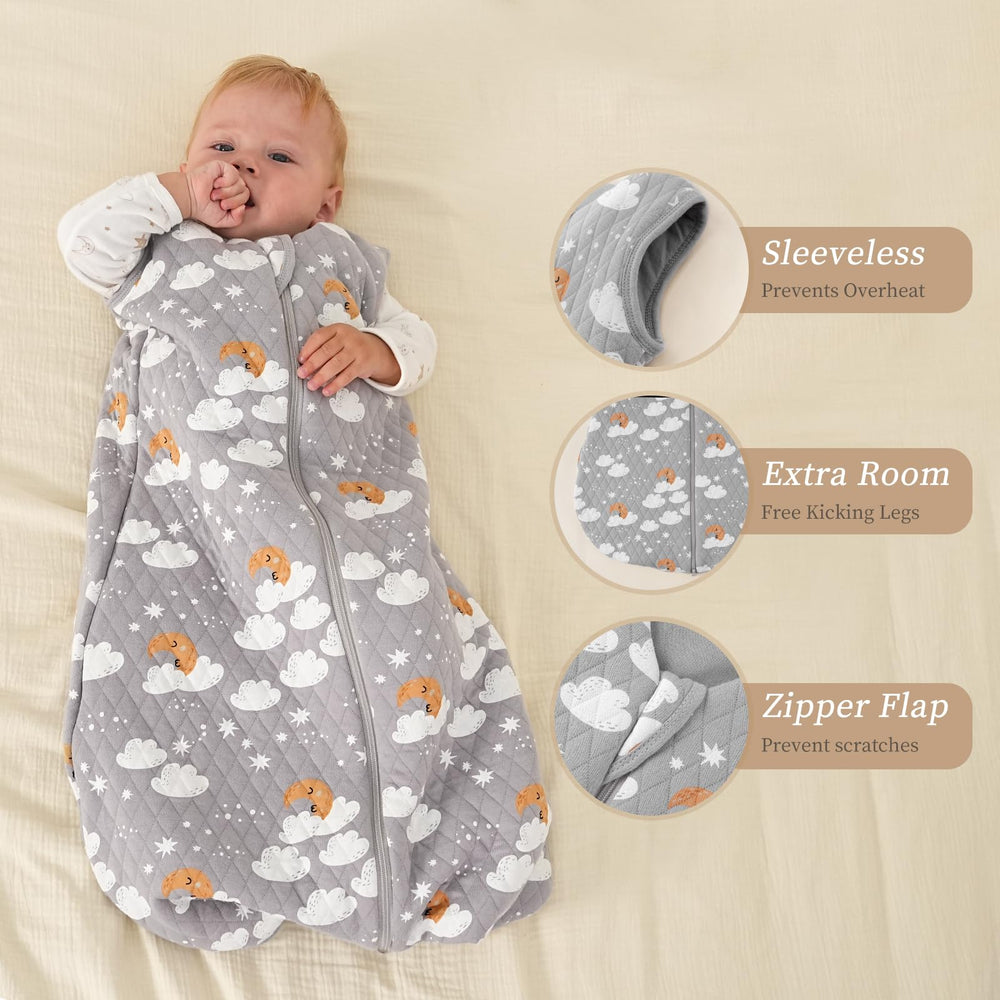 Looxii Baby Sleep Sack two way zipper enables easy diaper changes without waking baby