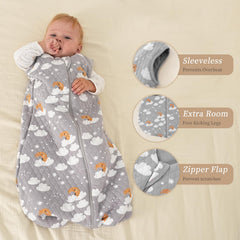 Looxii Baby Sleep Sack two way zipper enables easy diaper changes without waking baby