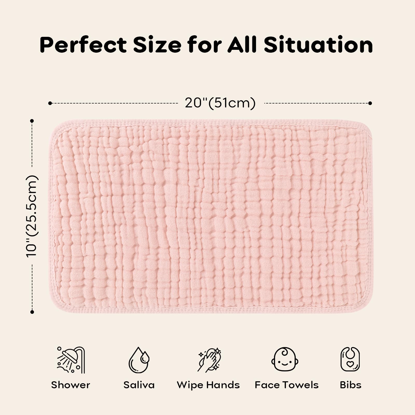 Looxii burp cloths reinforced edges prevent unraveling.
