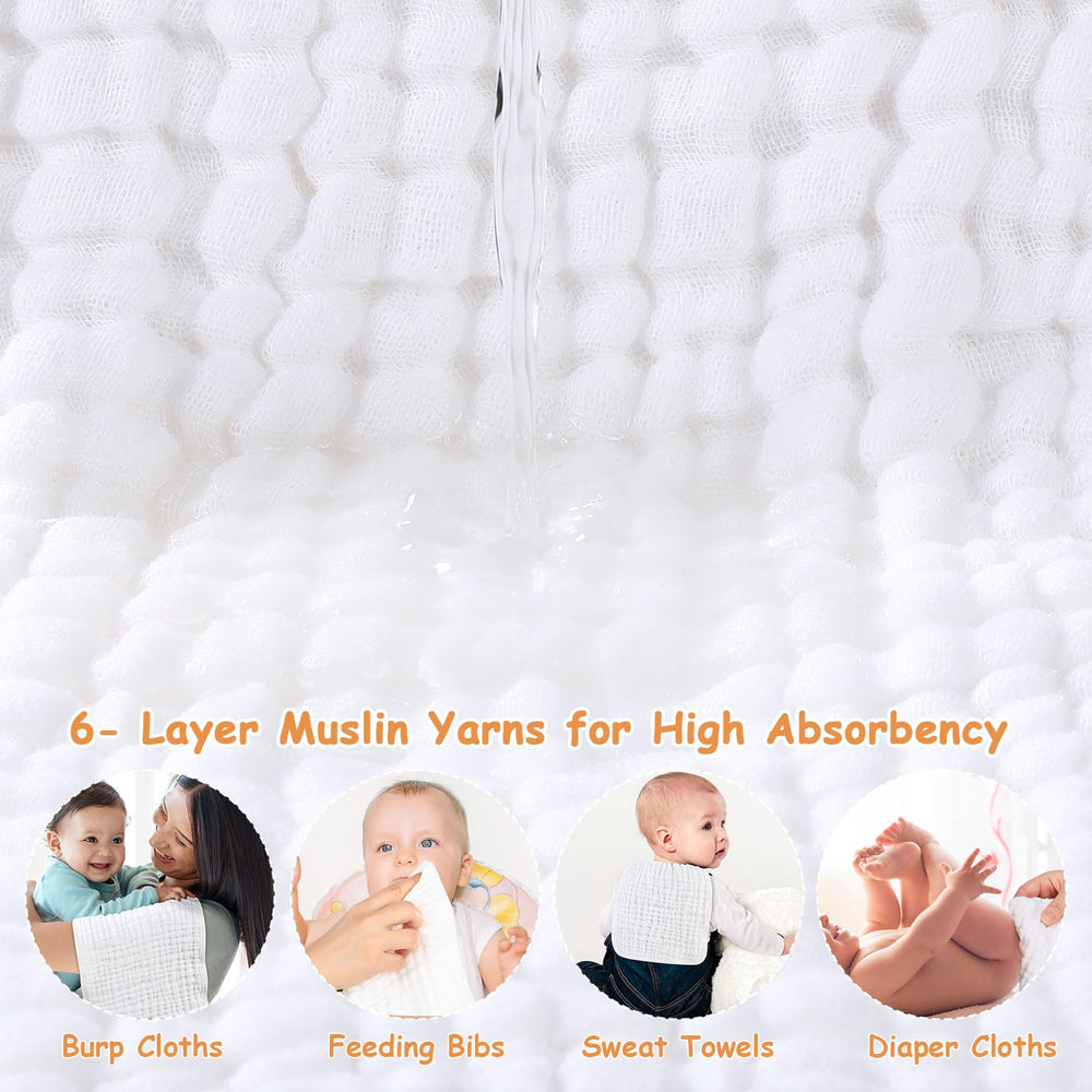 Looxii muslin burp cloths soft, breathable for baby skin.