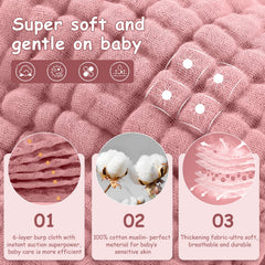 Looxii muslin burp cloths 20x10-inch coverage protects shoulder and chest during feeds.