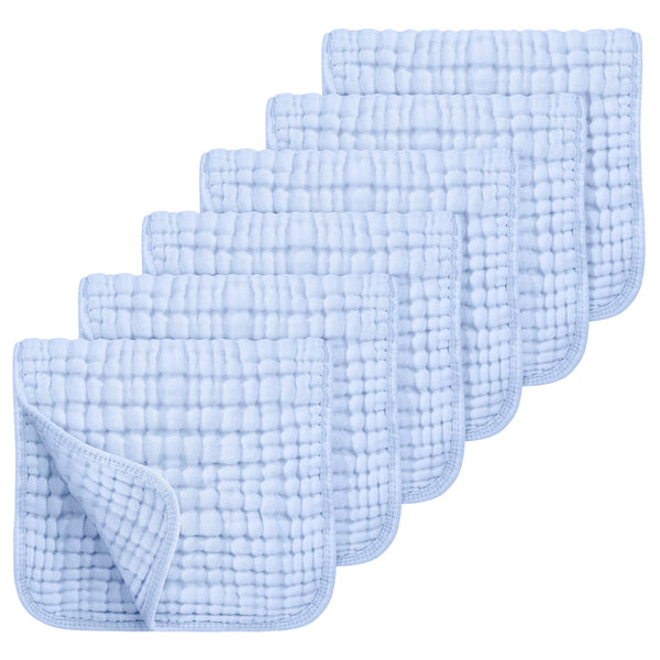 Looxii muslin burp cloths blue pack cover shows soft cotton for gentle baby care.