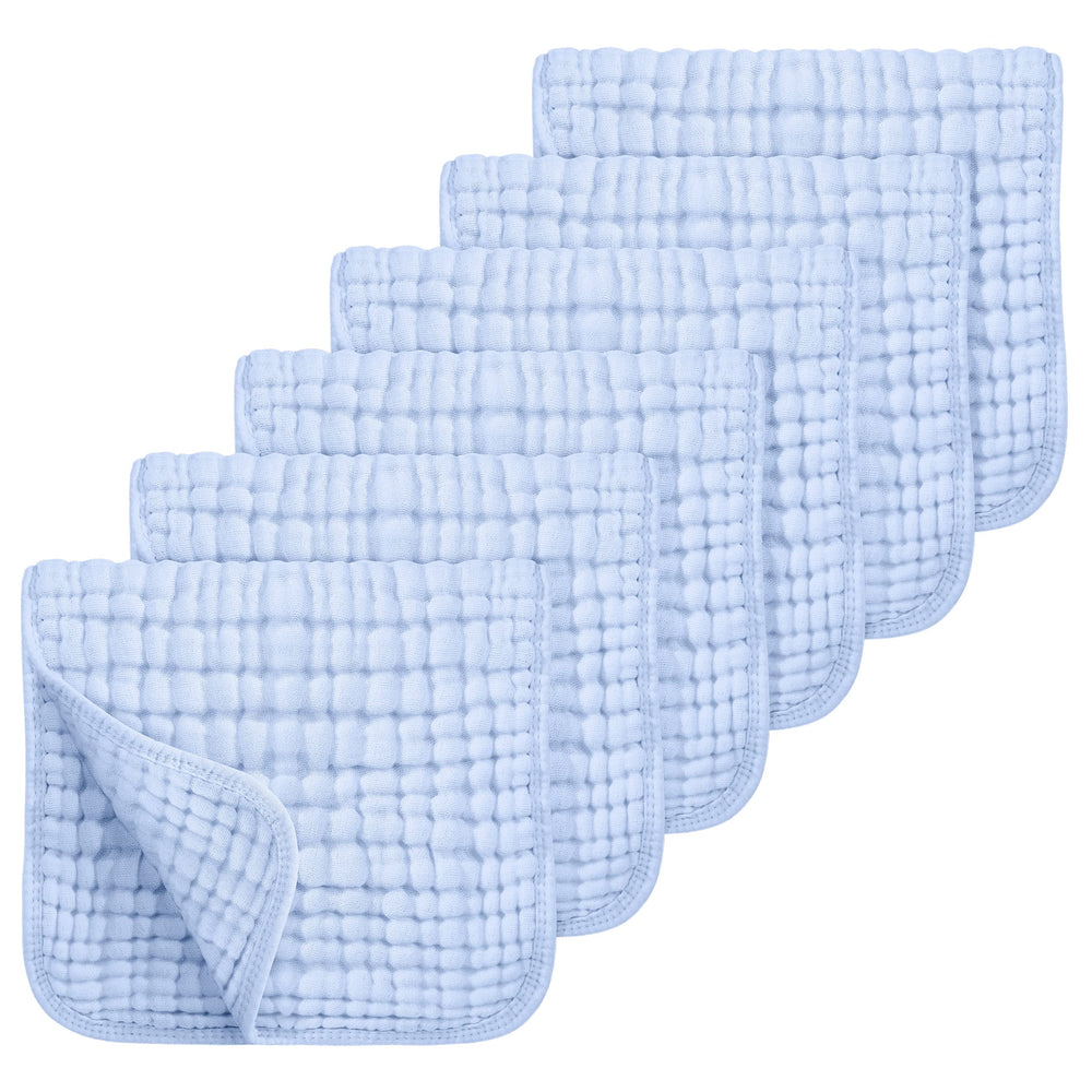 Looxii muslin burp cloths blue pack cover shows soft cotton for gentle baby care.