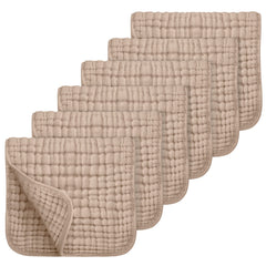 Looxii muslin burp cloths six-pack flatlay showing gentle baby care