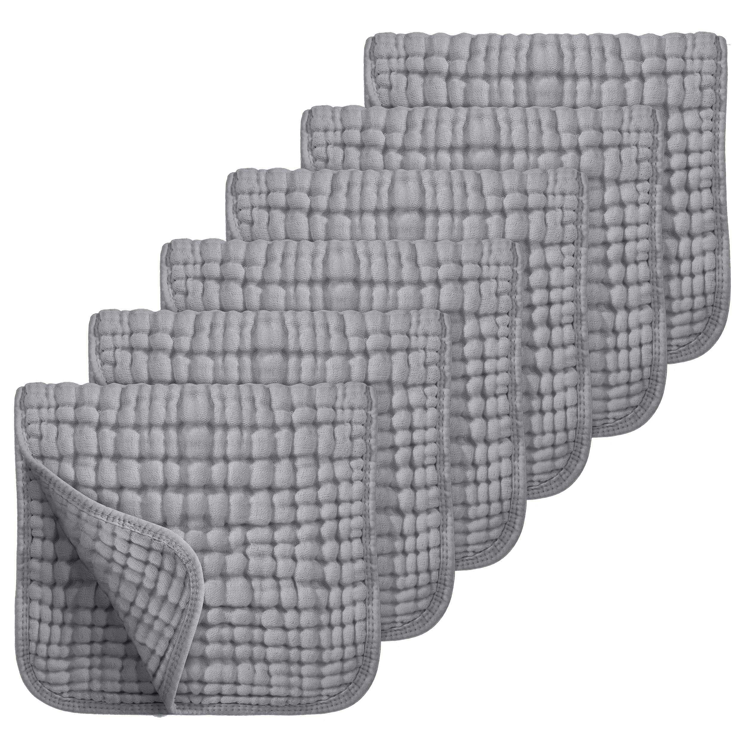 Looxii muslin burp cloths folded grey pack show soft touch for delicate baby skin