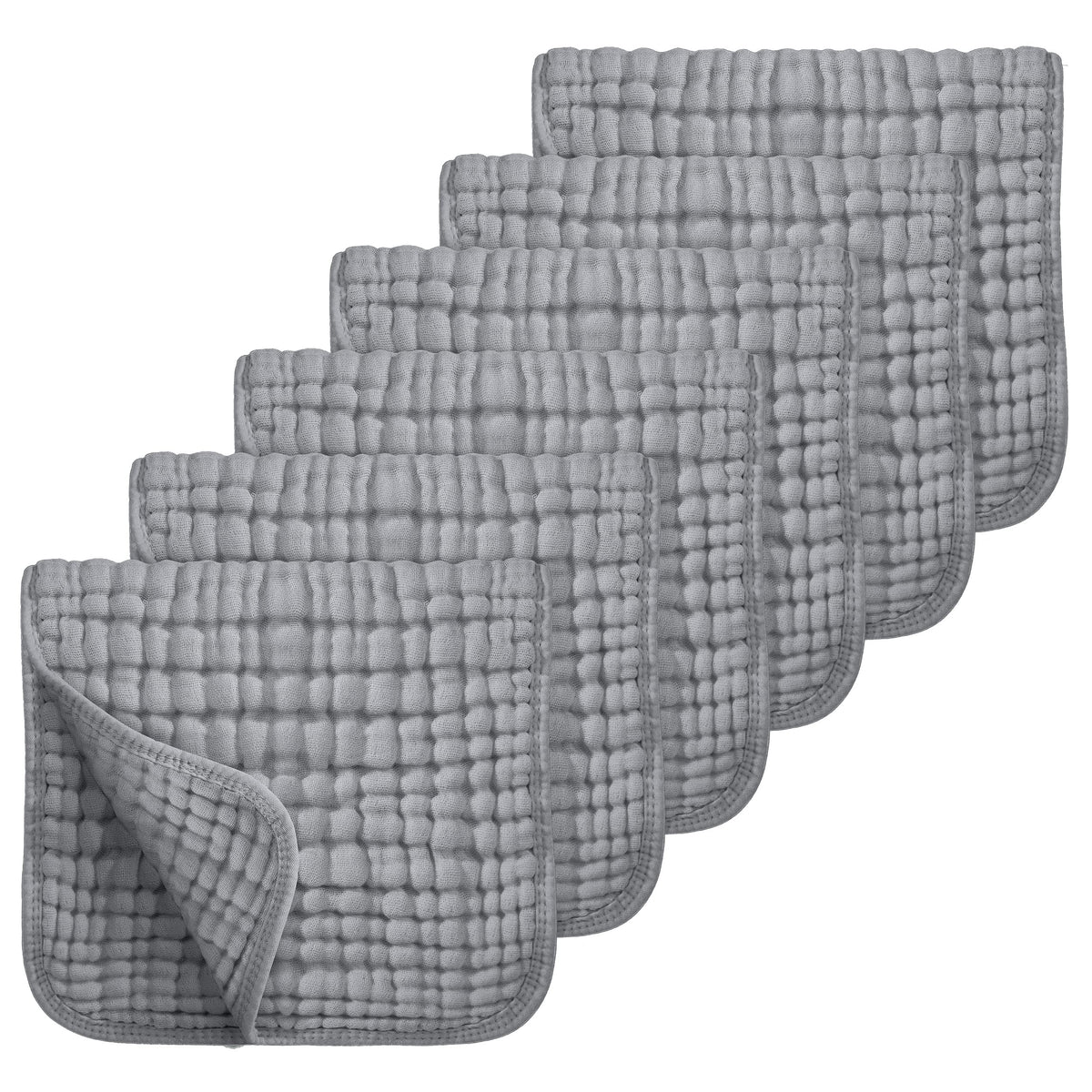Looxii muslin burp cloths folded grey pack show soft touch for delicate baby skin