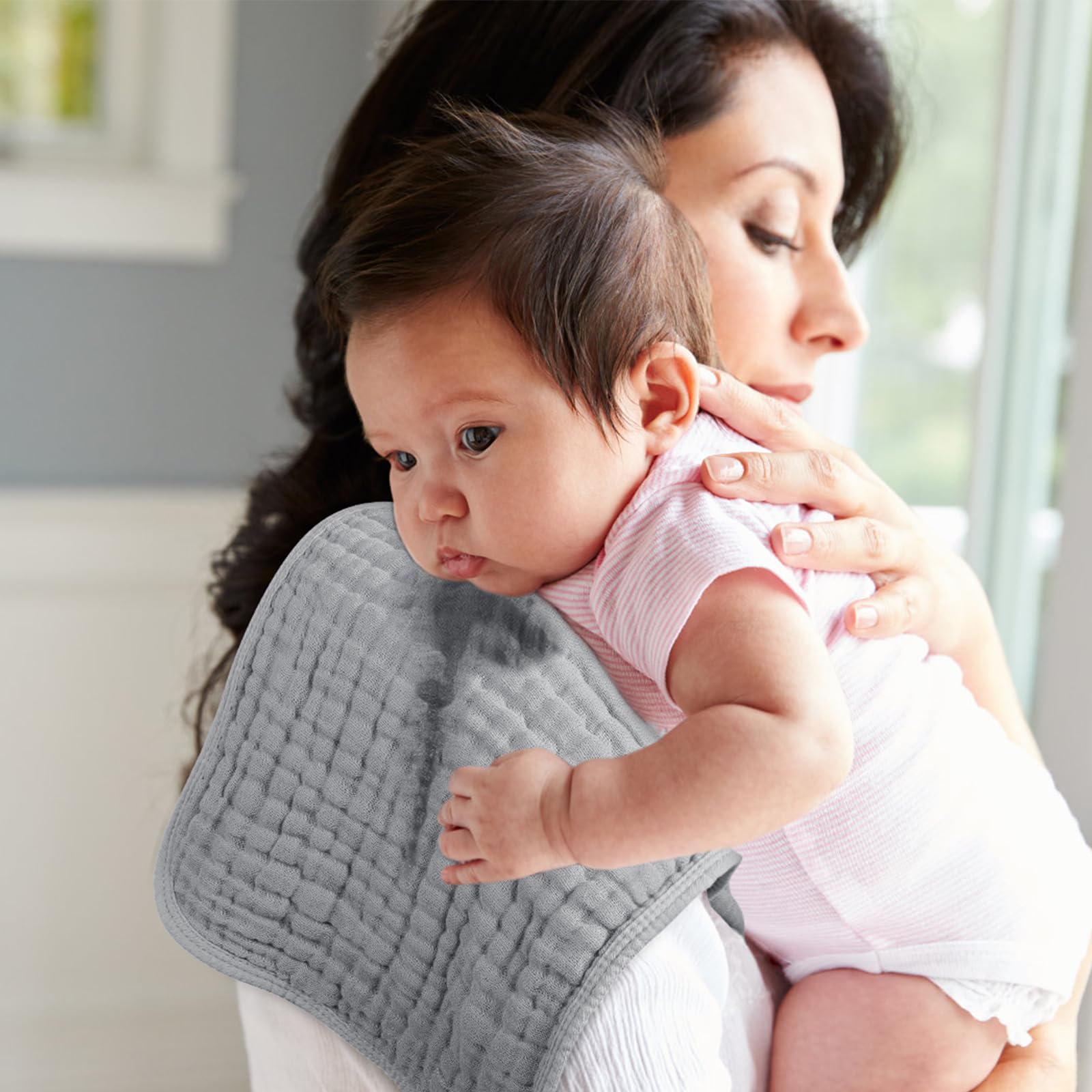 Looxii Muslin Burp Cloths reinforced edges resist wear after washes