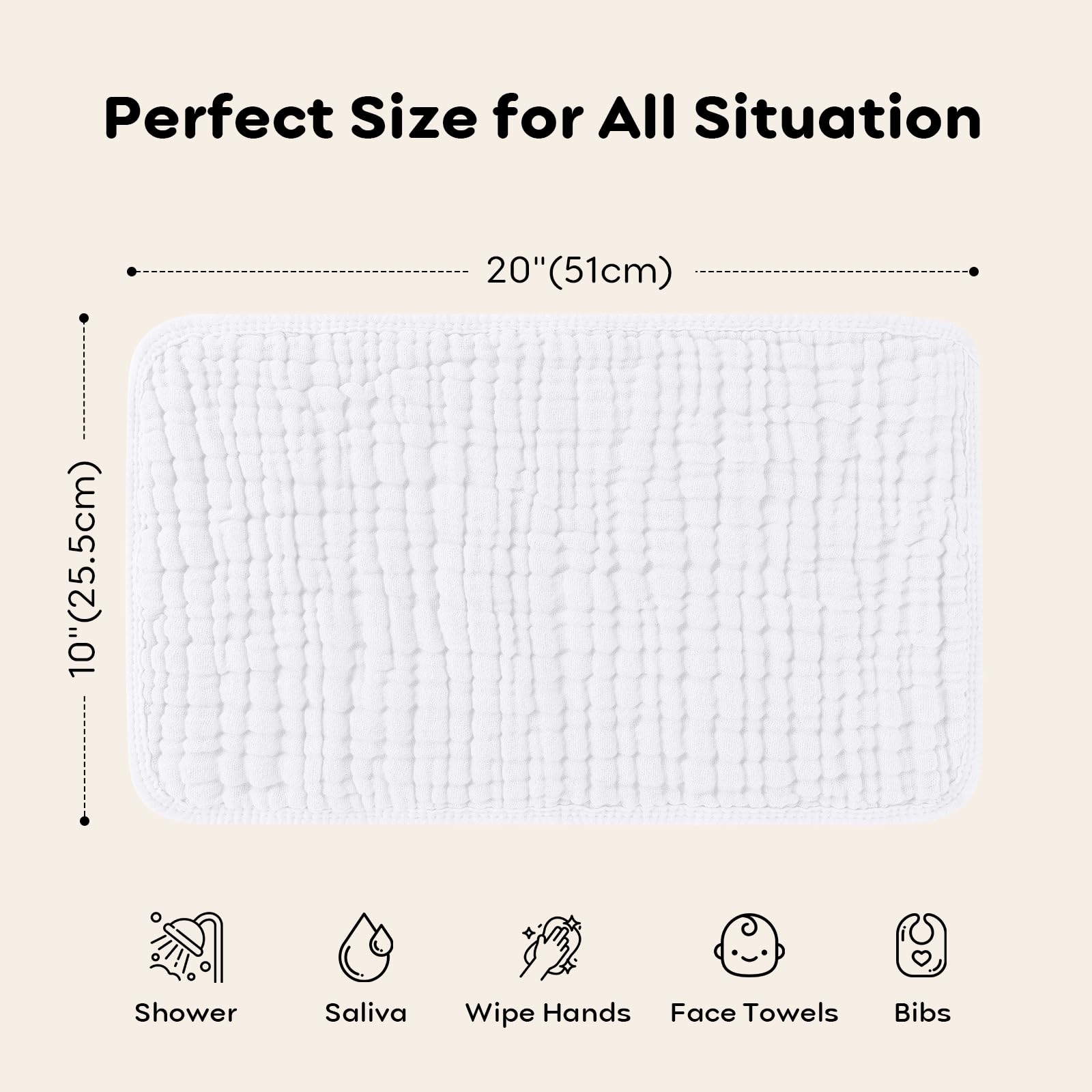 Looxii white burp cloths fit any nursery and outfit.
