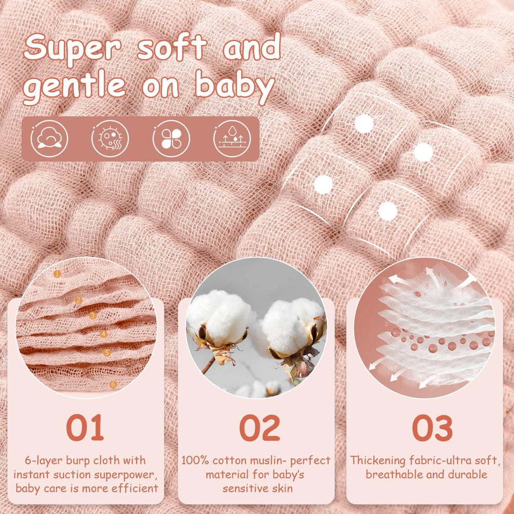 Looxii muslin cloths 20x10—high absorbency for quick cleanups.
