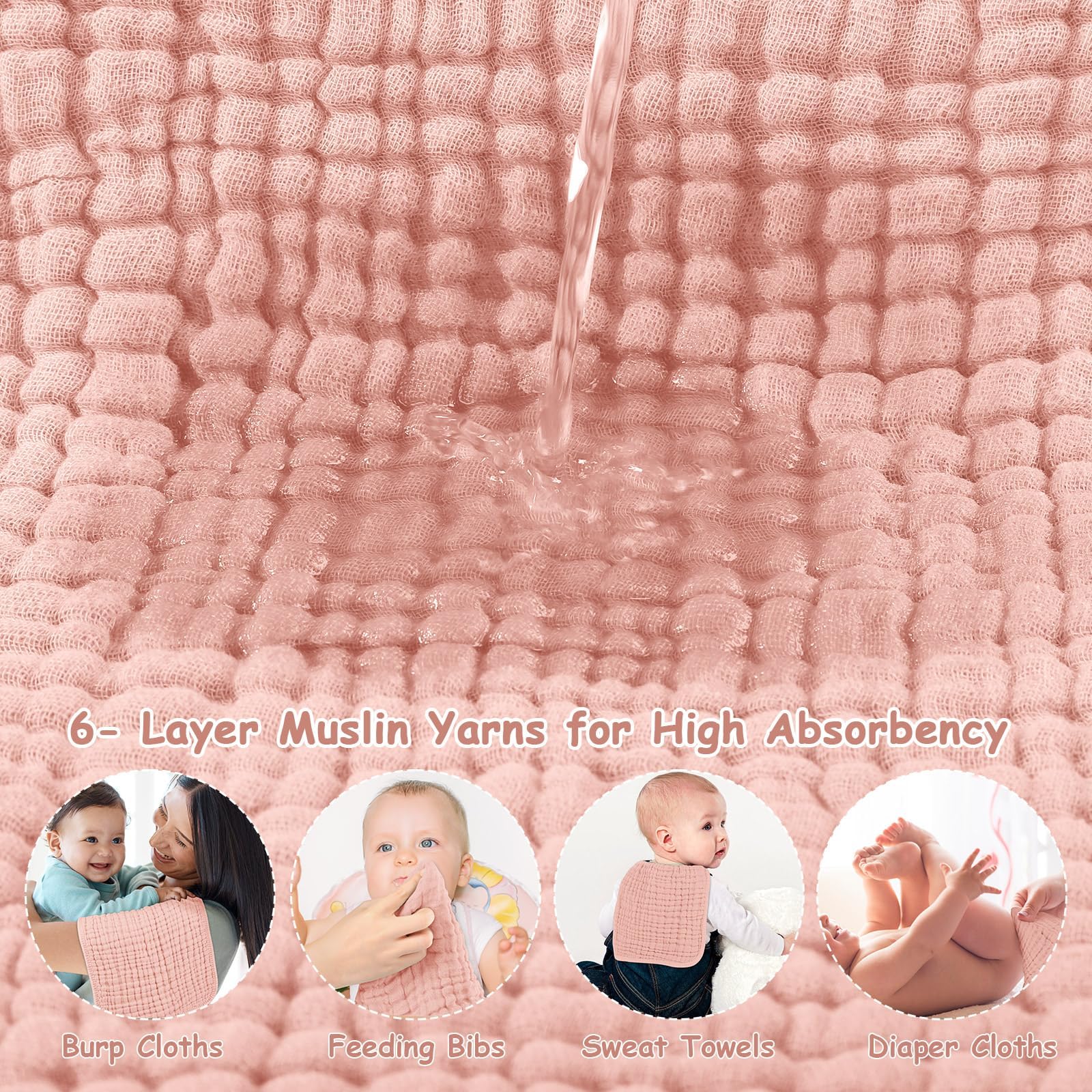 Looxii muslin cloths pre-washed for lasting softness.
