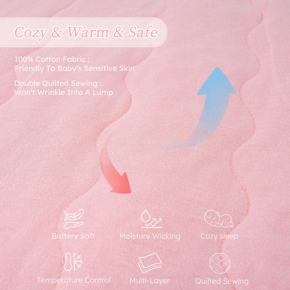 Looxii sleep sack secure neckline helps a snug, safe fit.