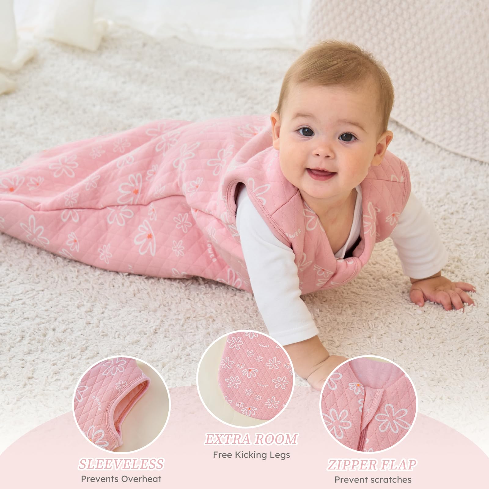 Looxii sleep sack with two-way zipper speeds diaper changes.