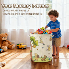 Lopeastar Winnie Bear basket folded-flat enables easy storage.