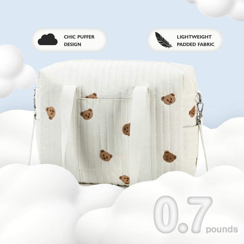 Two side pockets provide quick access to tissues or bottles.