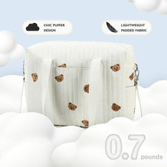 Two side pockets provide quick access to tissues or bottles.