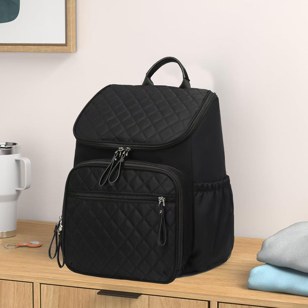 LORADI roomy interior supports cloth diapers, formula, wipes, and more.
