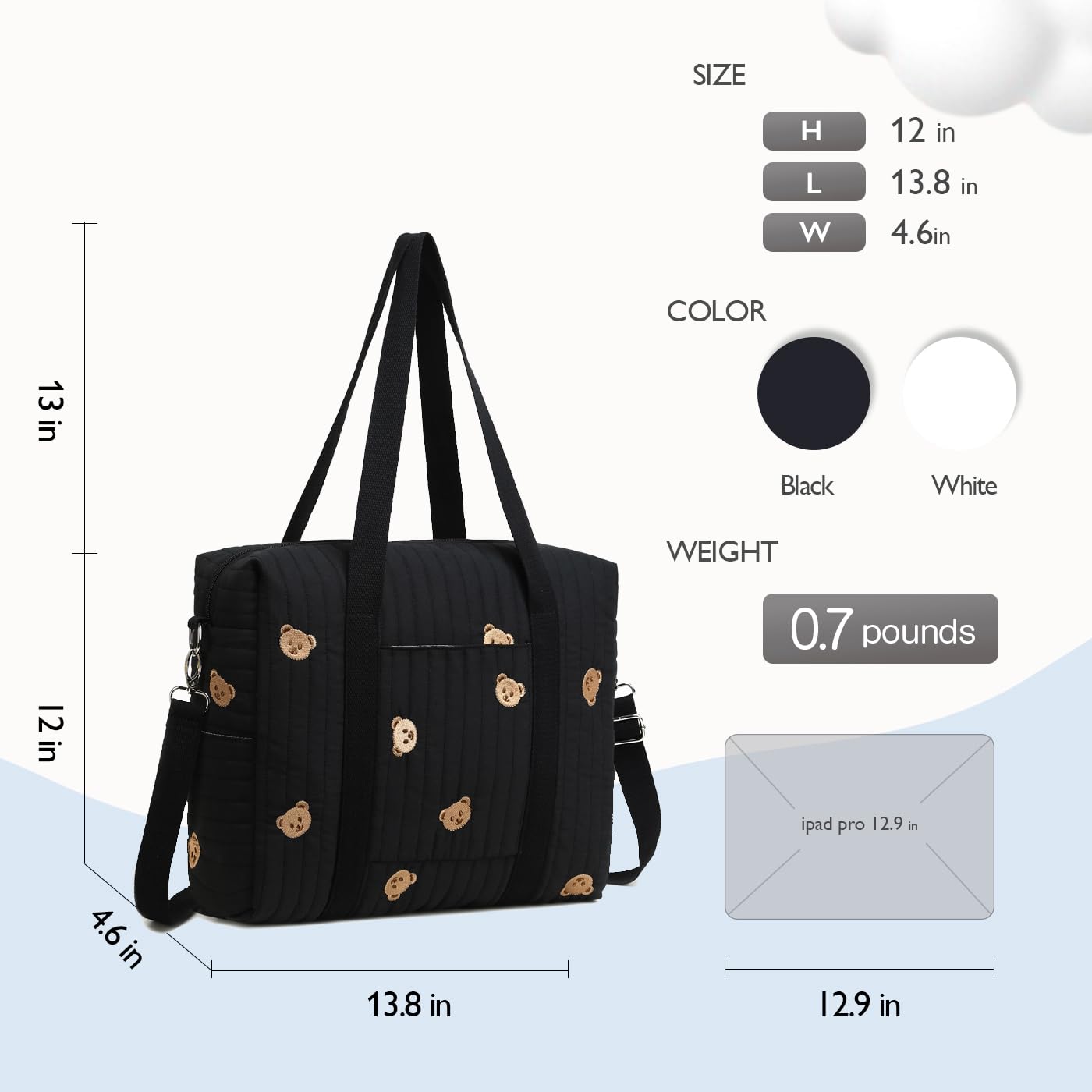 LORADI removable straps enable tote or crossbody carry for versatility