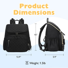 LORADI water-resistant nylon keeps contents protected during travel and rain.