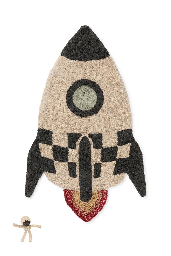Lorena Canals Rocket rug features a gentle cotton touch perfect for bedrooms and playrooms.