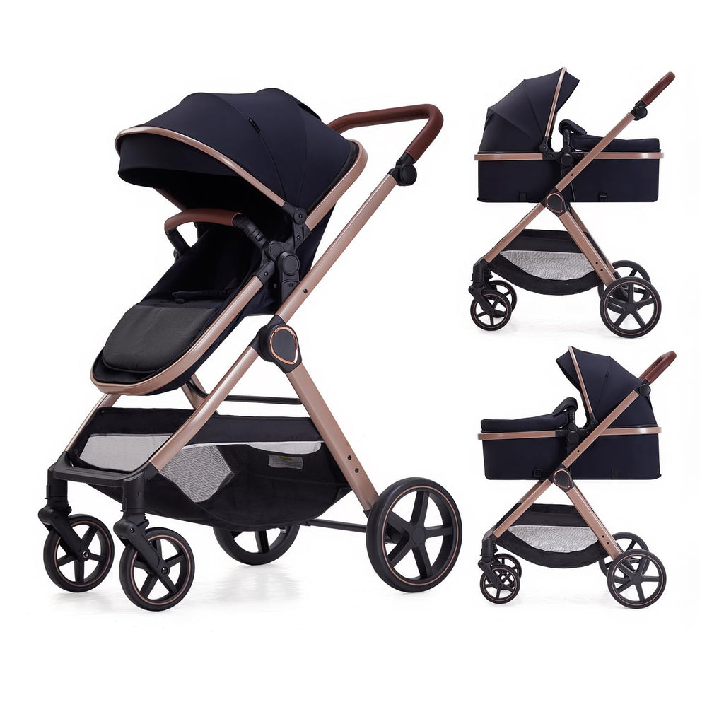 LORTSYBAB 2-in-1 stroller with bassinet for cozy naps and easy daytime travel.