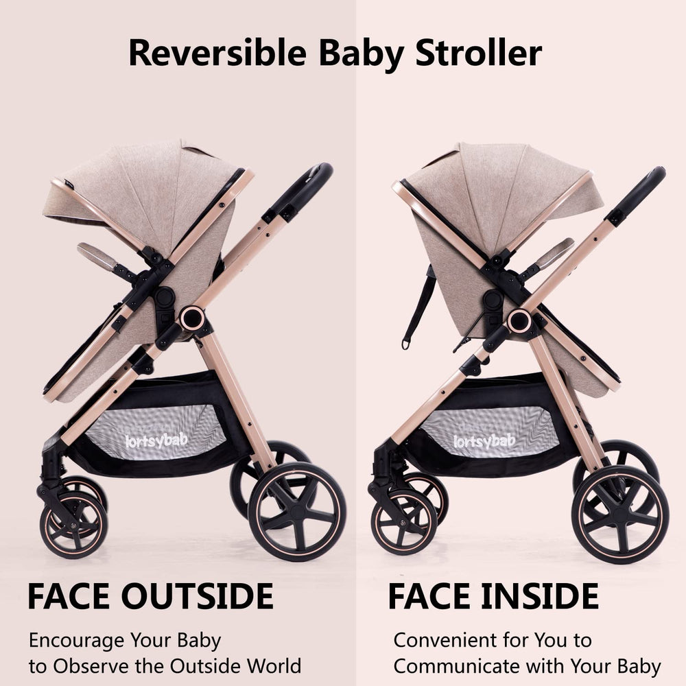 LORTSYBAB adjustable canopy with sun visors protects baby from UV rays.