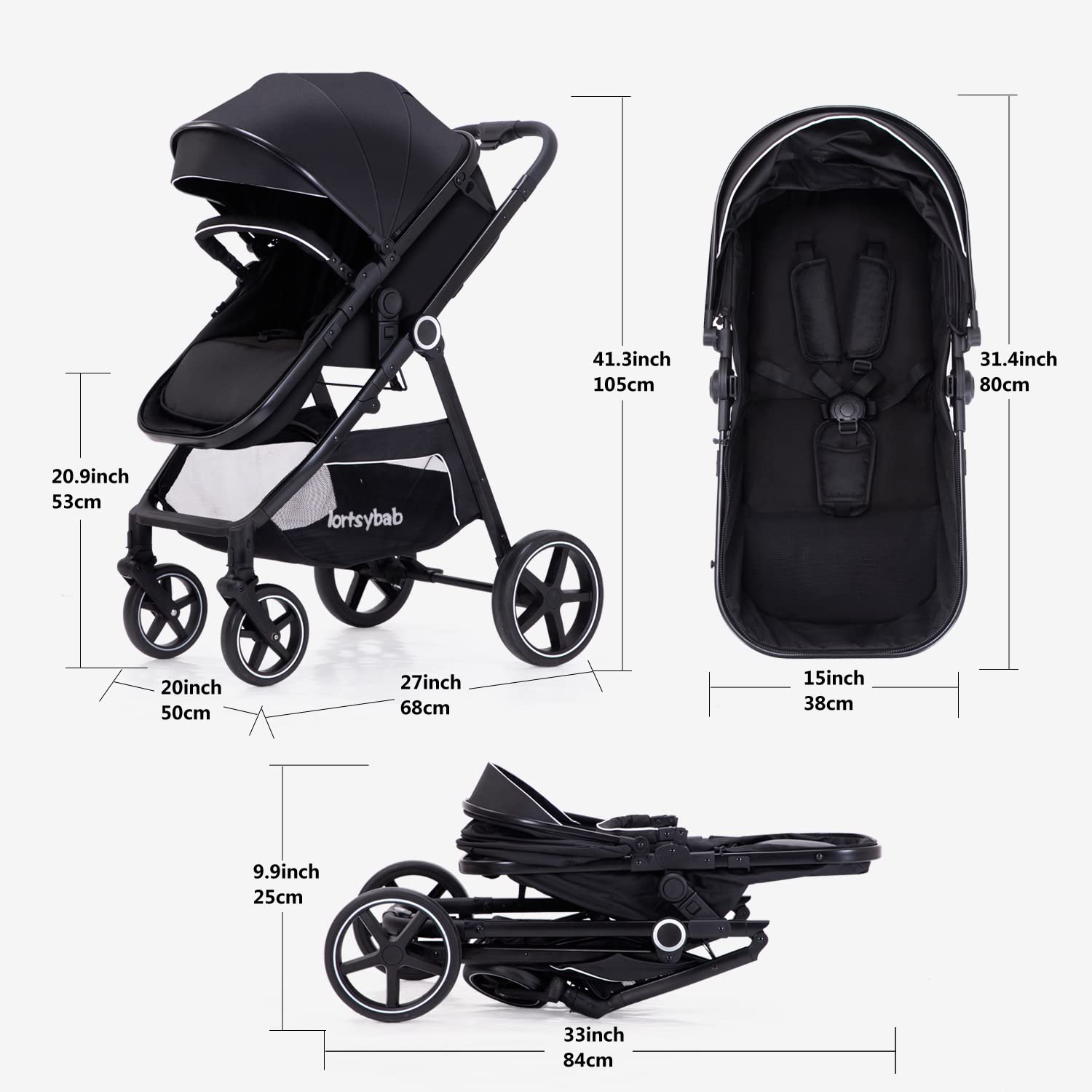 LORTSYBAB newborn-friendly design suited for birth to 36 months.