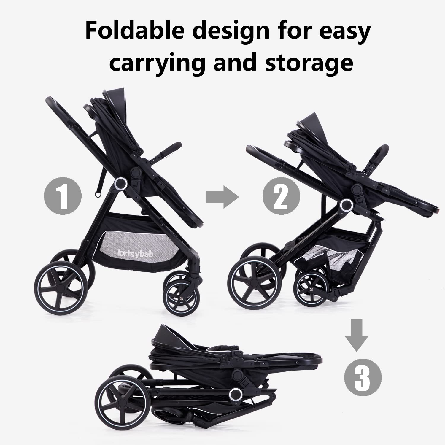 LORTSYBAB spacious storage basket holds baby essentials.
