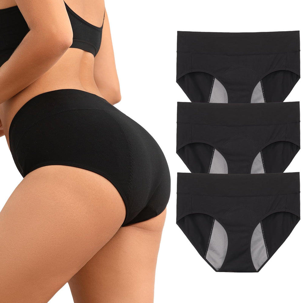 Loswie four-layer absorption demonstrated on women's underwear for confident daily use.