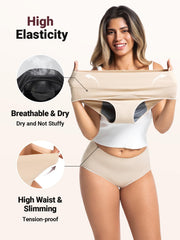 Loswie high-waist design shown for tummy control and smooth silhouette.