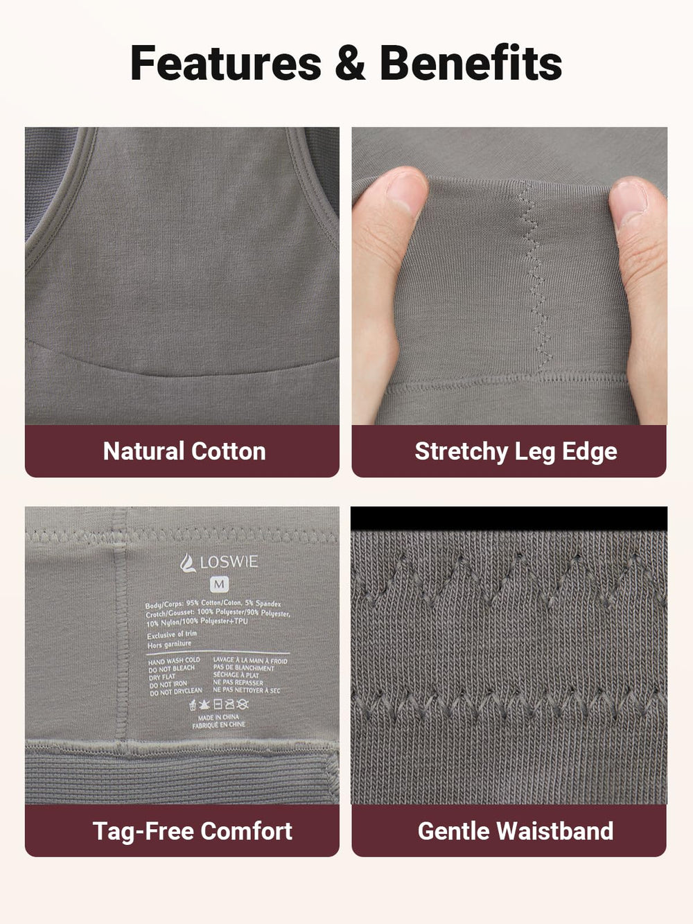 Loswie size guide and care tips for best fit.