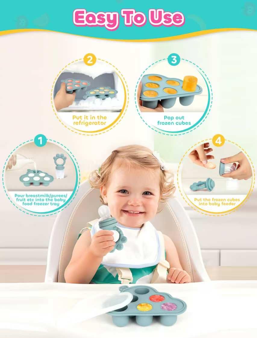 LOTBILL feeder supports self-feeding and chewing practice.