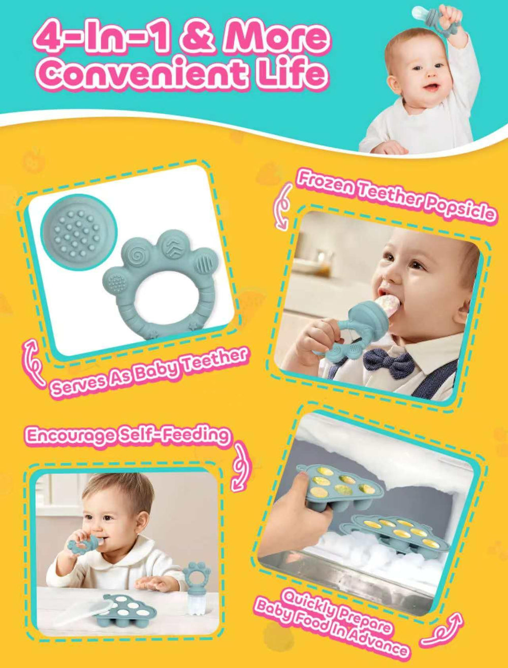 LOTBILL silicone pouch with 2mm holes for safe feeding.