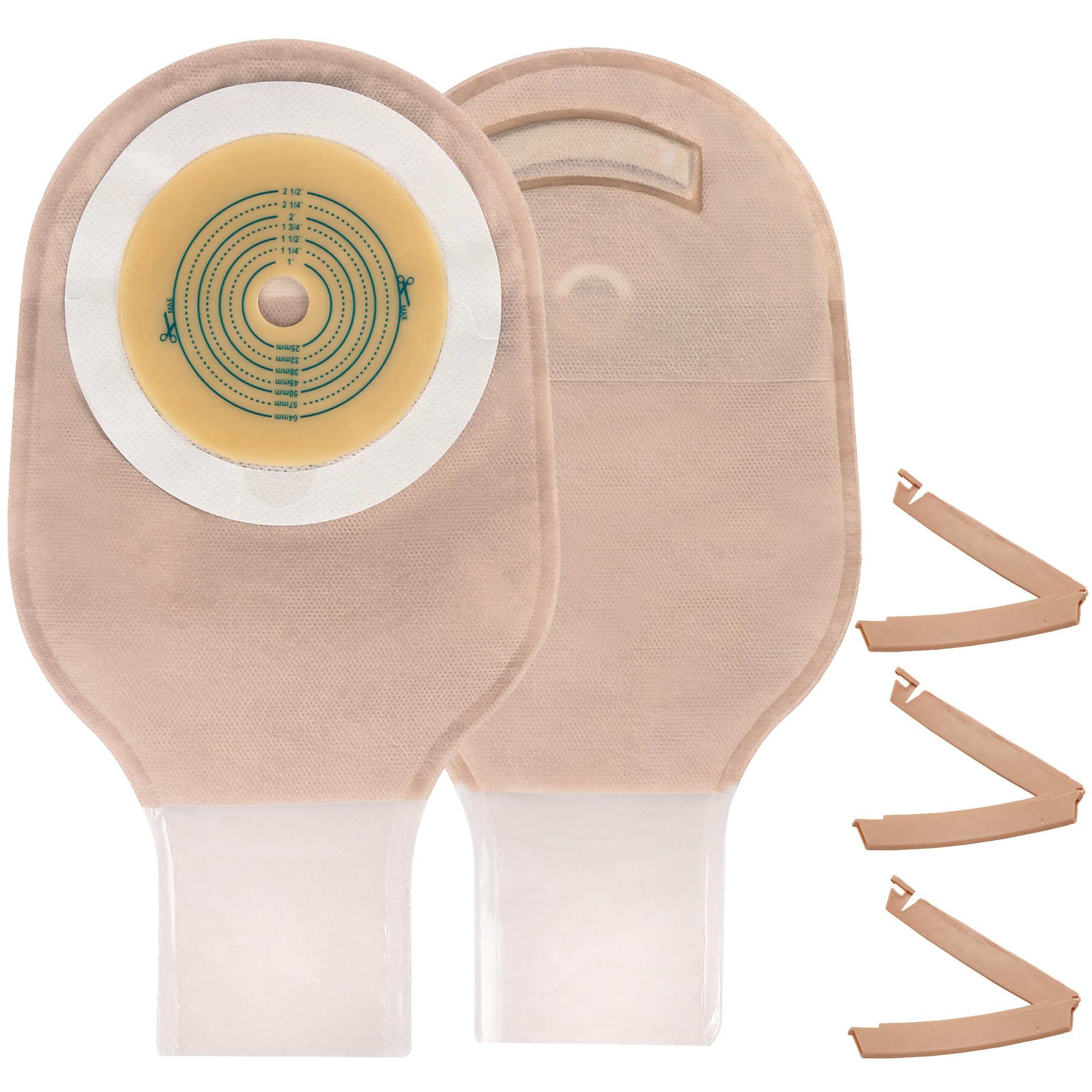 LotFancy colostomy bag with clamp closure and drain spout for easy emptying